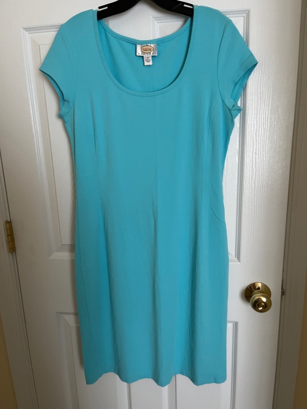Talbots Aqua Scoop Neck Short Sleeve Dress